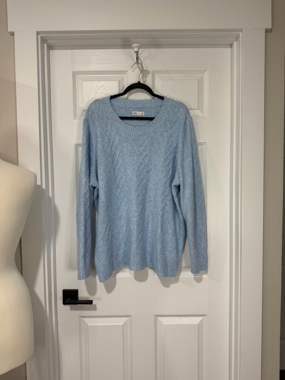 croft & barrow Pale Blue Cable Knit Crewneck Sweater